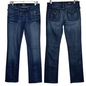Vintage 2000s Rock & Republic GWEN Flap Utility Pocket Straight Jeans 28 Y2K